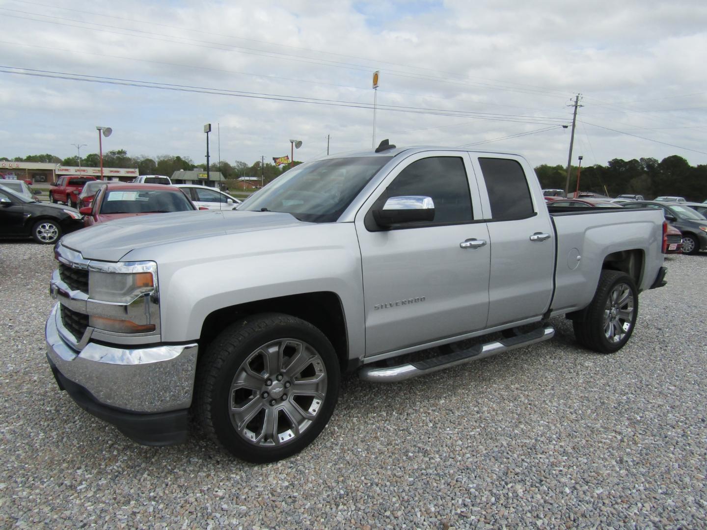 2016 Silver /Gray Chevrolet Silverado 1500 Work Truck Double Cab 2WD (1GCRCNEC2GZ) with an 5.3L V8 OHV 16V engine, Automatic transmission, located at 15016 S Hwy 231, Midland City, AL, 36350, (334) 983-3001, 31.306210, -85.495277 - Photo#2